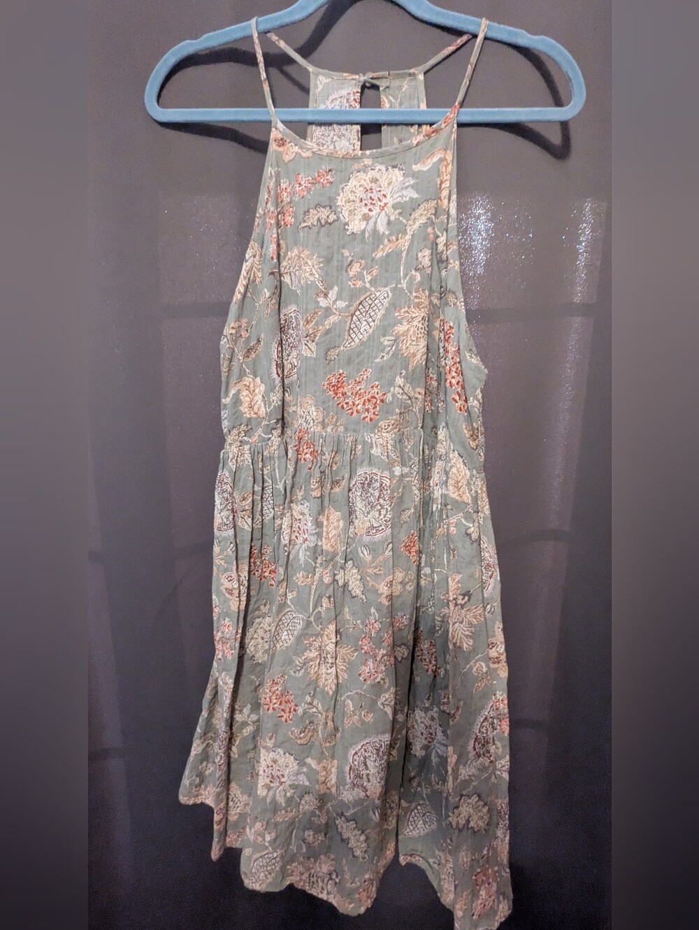 Wishlist Sage Green Floral Halter Midi Dress